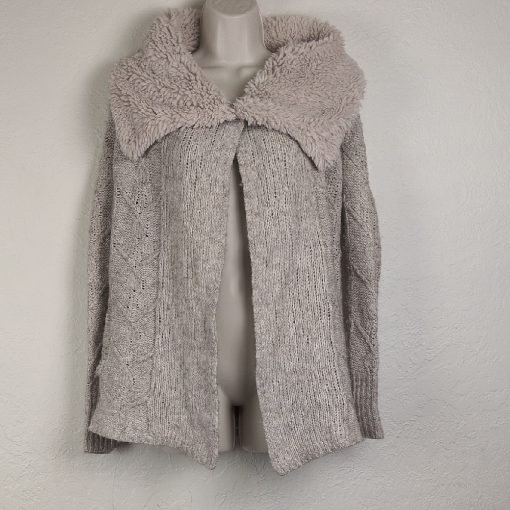 Sleeping on Snow Chunky Knit Sweater Size S Oatmeal Cotton Wool Yak Cape Collar